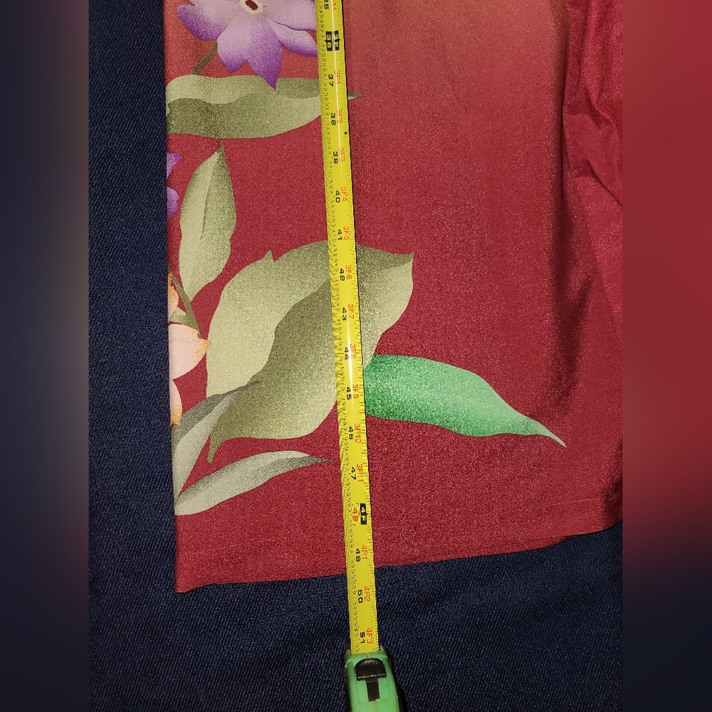 EUC Soft Surroundings Peach Kimono With Green And Purple Accents - Picture 4 of 4